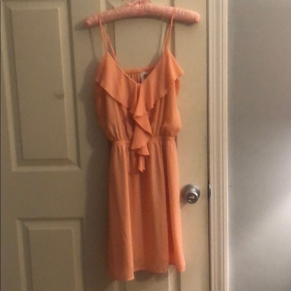 Coral spaghetti strap dress